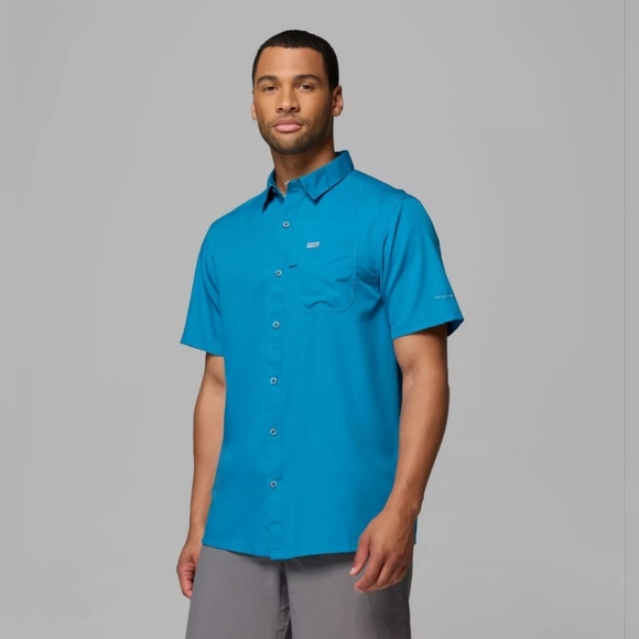 NEW Columbia Size XL Men's Slack Tide Camp Wicking Sun Shade Button Down Shirt - Picture 1 of 4